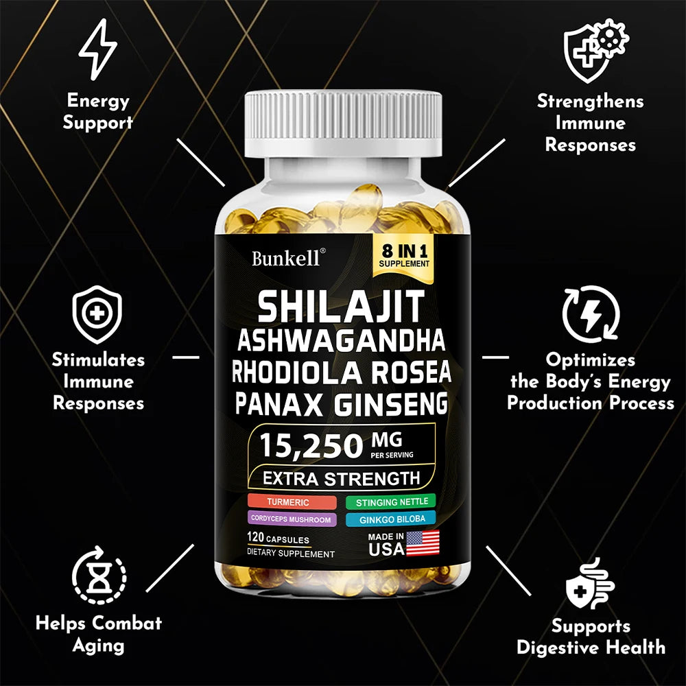 Shilajit Capsules with Ginseng Ashwagandha