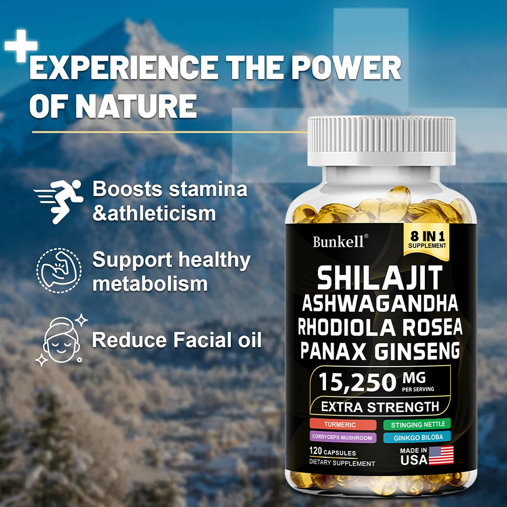 Shilajit Capsules with Ginseng Ashwagandha